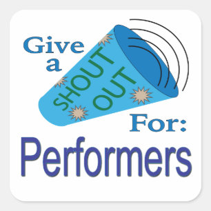 Pegatina Cuadrada Gritos para los intérpretes