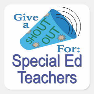 Pegatina Cuadrada Gritos para profesores de educación especial