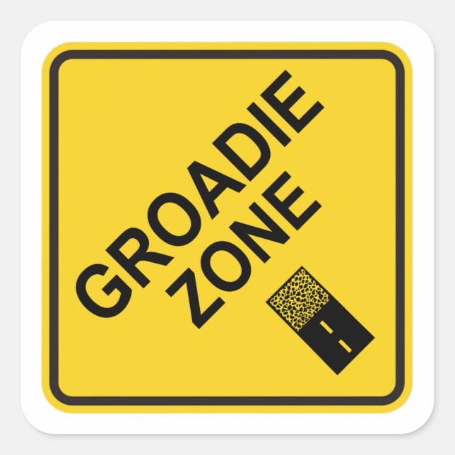 Pegatina Cuadrada Groadie Zone Gravel Ciclismo (Anverso)