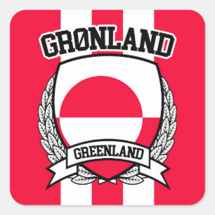 Pegatina Cuadrada Groenlandia