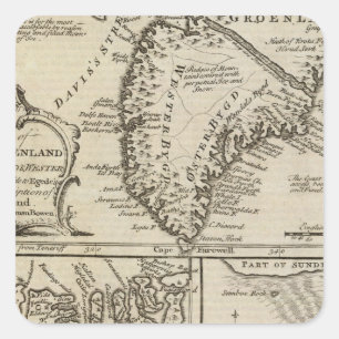 Pegatina Cuadrada Groenlandia vieja