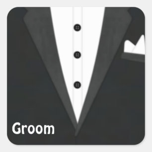 Pegatina Cuadrada Groom Tux