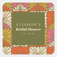 Groovy Vintage Verde Floral Boda Personalizada