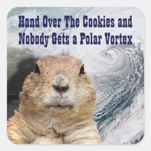 Pegatina Cuadrada Groundhog Day Polar Vortex