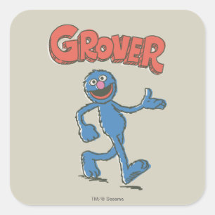 Pegatina Cuadrada Grover Vintage Kids 2