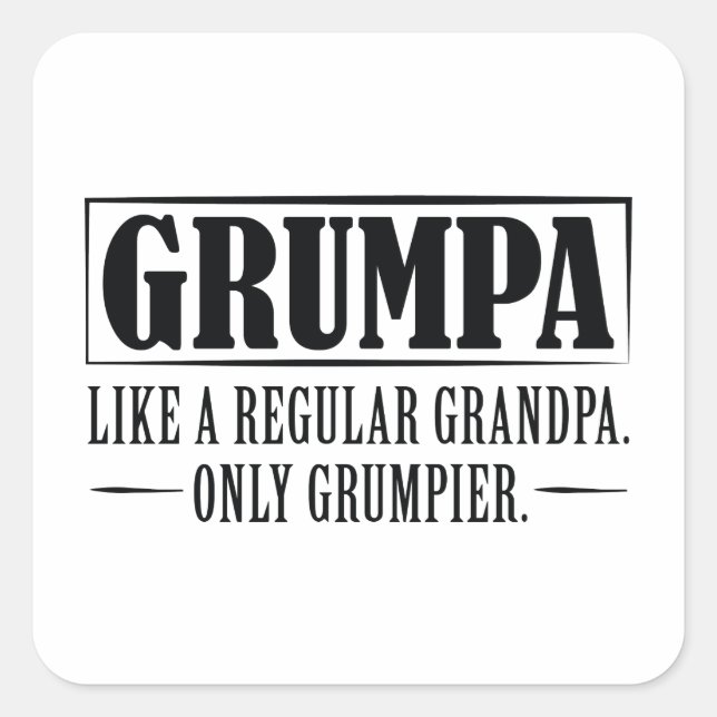 Pegatina Cuadrada Grumpa (Anverso)