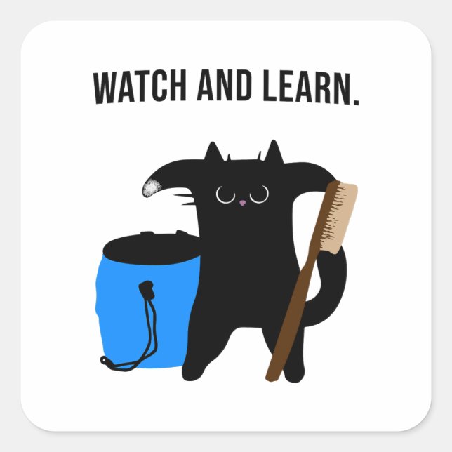 Pegatina Cuadrada Grumpy Cat Teaches Climbing Collection (Anverso)