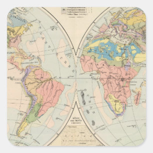 Pegatina Cuadrada Grund u Boden - Mapa del Atlas del suelo
