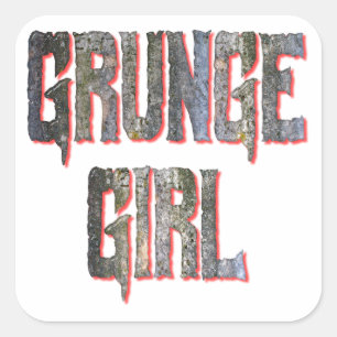 Pegatina Cuadrada Grunge Chica