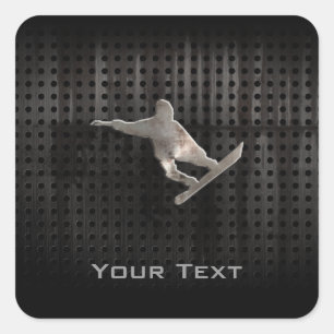 Pegatina Cuadrada Grunge Snowboarding