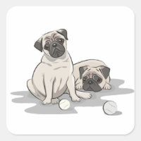 Grupo de dibujos animados de Pug