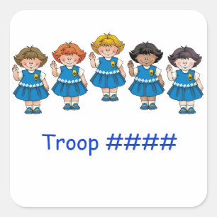 Pegatina Cuadrada Grupo de la margarita