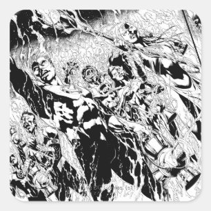 Pegatina Cuadrada Grupo verde de la linterna