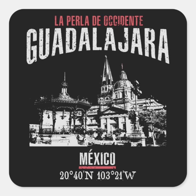 Pegatina Cuadrada Guadalajara (Anverso)