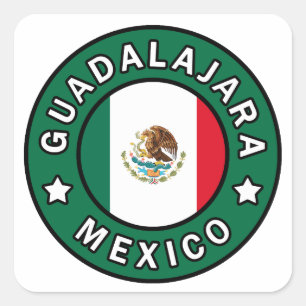 Pegatina Cuadrada Guadalajara México