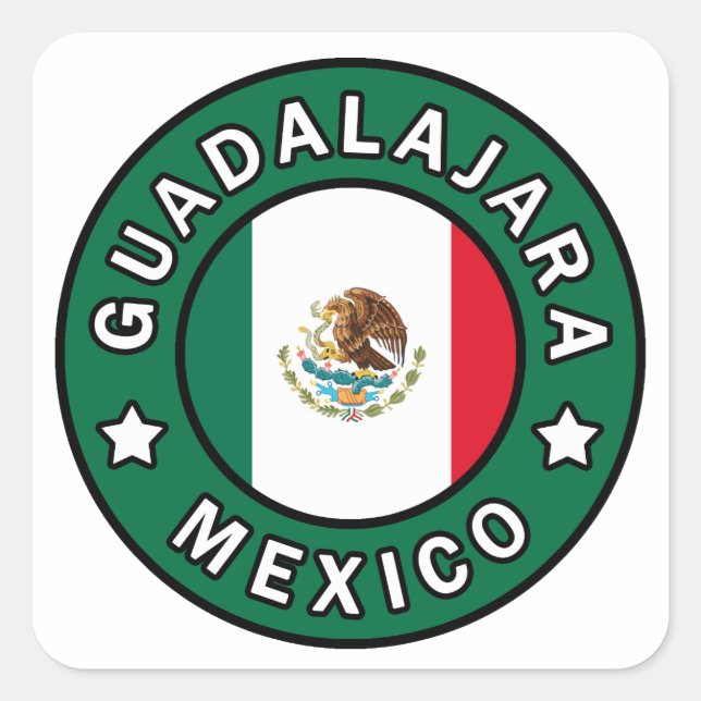 Pegatina Cuadrada Guadalajara México (Anverso)