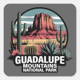 Pegatina Cuadrada Guadalupe Mountains National Park Texas