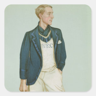 Pegatina Cuadrada Gualterio Erskine-Crum, ilustracion de 'hombres de