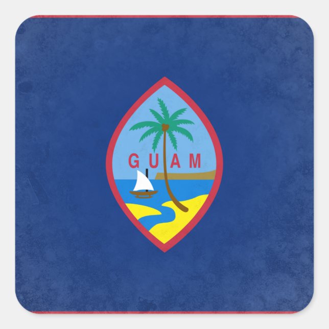 Pegatina Cuadrada Guam (Anverso)