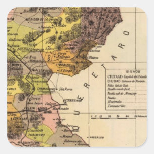 Pegatina Cuadrada Guanajuato, México