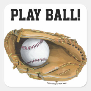 Pegatina Cuadrada Guante de béisbol