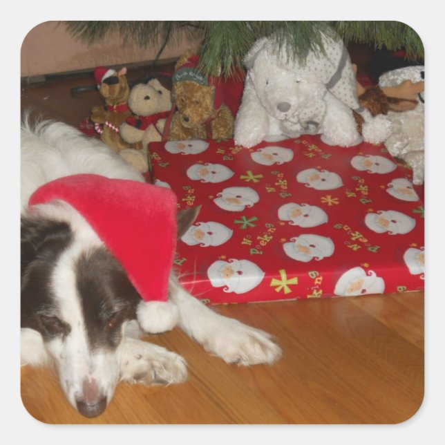 Pegatina Cuadrada Guarda de regalos (Anverso)