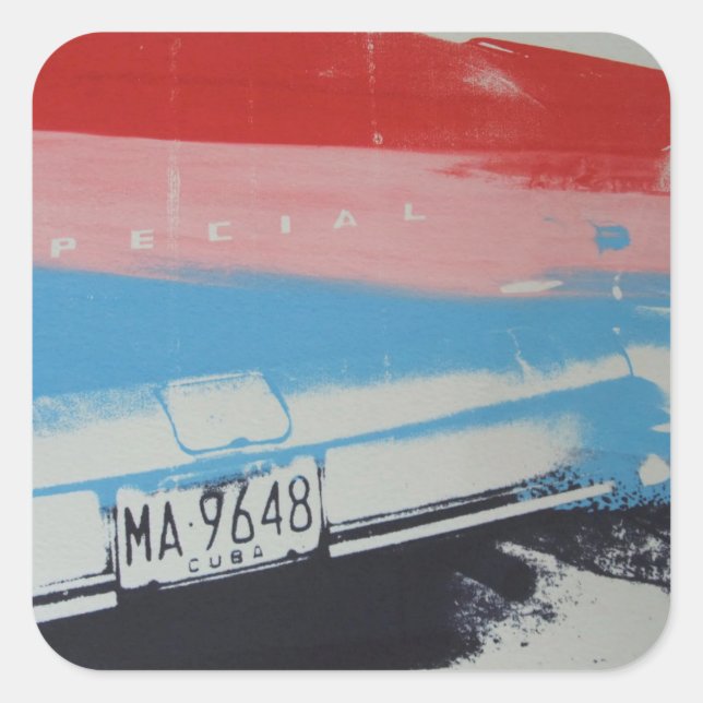 Pegatina Cuadrada Guardabarros multicolor (Anverso)