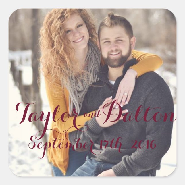 Pegatina Cuadrada Guardar los Pegatinas del calendario de fechas (Anverso)