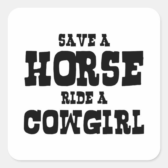 PEGATINA CUADRADA GUARDAR UN CABALLO EN UNA CHICA (Anverso)