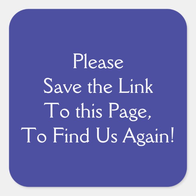 Pegatina Cuadrada Guardar un vínculo (Anverso)