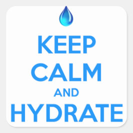 Pegatina Cuadrada Guarde la calma y el hidrato