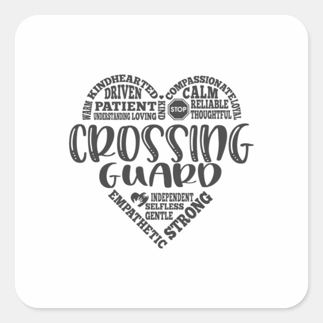 Pegatina Cuadrada Guardia de cruce, guardia de cruce escolar (Anverso)