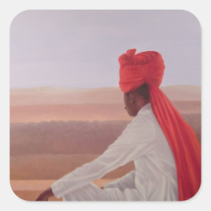 Pegatina Cuadrada Guardia de palacio Jaipur