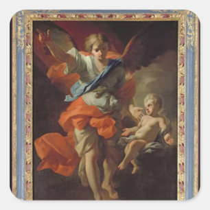 Pegatina Cuadrada Guardian Angel, c.1685-94