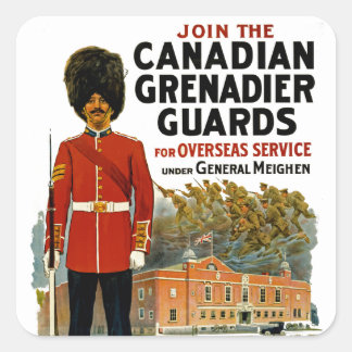Pegatina Cuadrada Guardias de granadero de Canadá