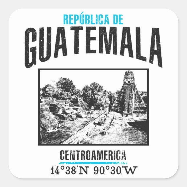 Pegatina Cuadrada Guatemala (Anverso)