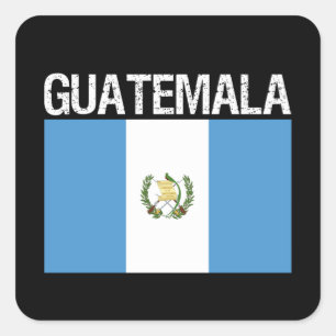 Pegatina Cuadrada Guatemala, bandera de Guatemala