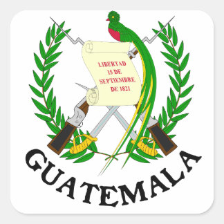 Pegatina Cuadrada GUATEMALA - emblema/bandera/escudo de armas/símbol