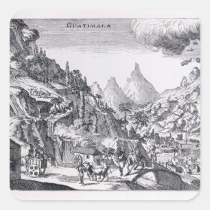 Pegatina Cuadrada Guatemala', en español Norteamérica