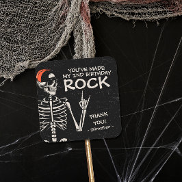Pegatina Cuadrada Guay Bad Two The Bone Halloween 2º Fiesta de cumpl