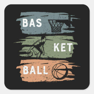 Pegatina Cuadrada Guay Basketball Design con 3 colores