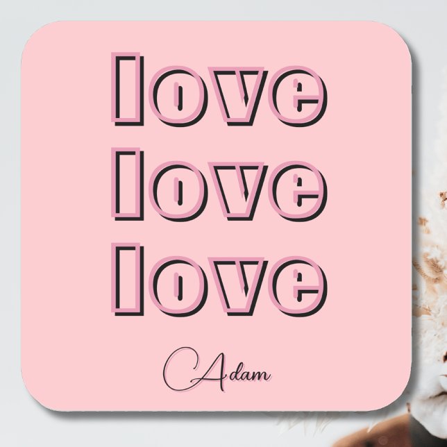 Pegatina Cuadrada Guay Candy Pink Clean 3 x Amor | Pastel Rosa (Subido por el creador)