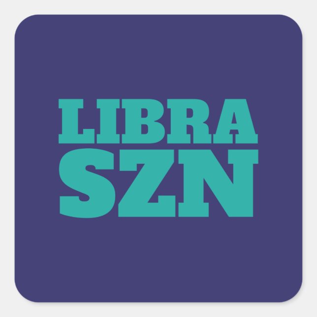 Pegatina Cuadrada Guay Dark Blue Cyan Libra SZN (Anverso)