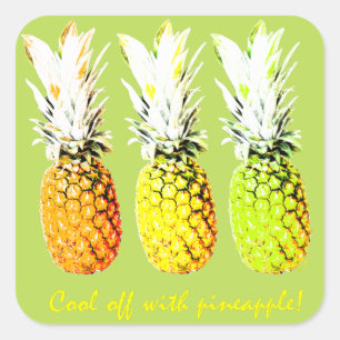 Pegatina Cuadrada Guay desactivado con pinapple