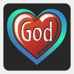 Pegatina Cuadrada Guay DIOS Heart