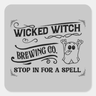 Pegatina Cuadrada Guay malvado con la empresa de elaboración