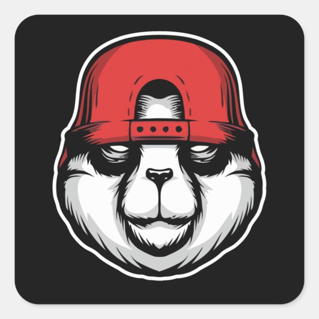 Pegatina Cuadrada Guay Panda (Anverso)