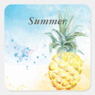 Pegatina Cuadrada Guay Pineapple Summer