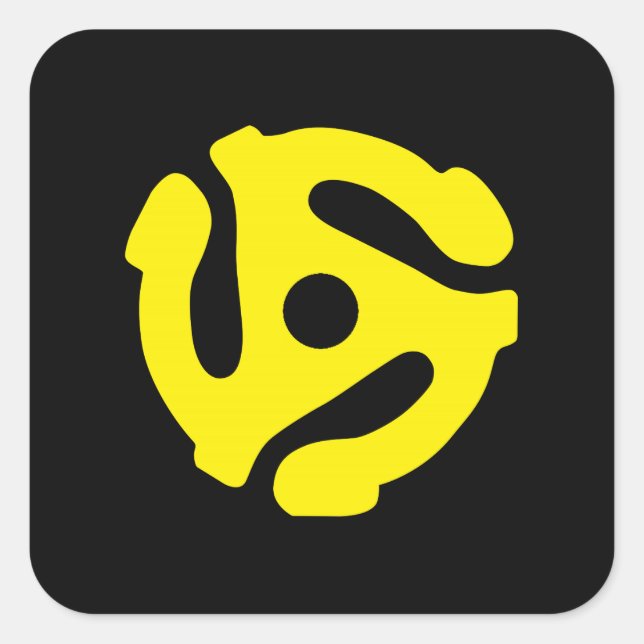 Pegatina Cuadrada GUAY Retro Yellow 45 spacer DJ (Anverso)