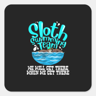 Pegatina Cuadrada Guay Slomming Team Funny Animal Swimmer